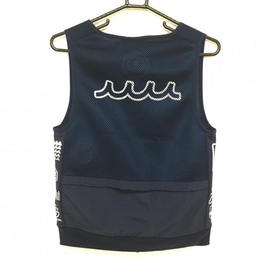美品 muta MARINE Vネックベスト 刺繍入り ネイビー 5 メンズ