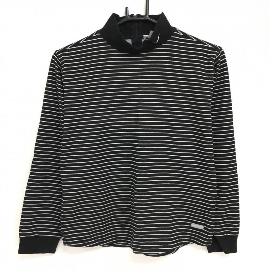 NIKE（ナイキ） 長袖ハイネックシャツ 黒×白 ボーダー 背面ハーフ