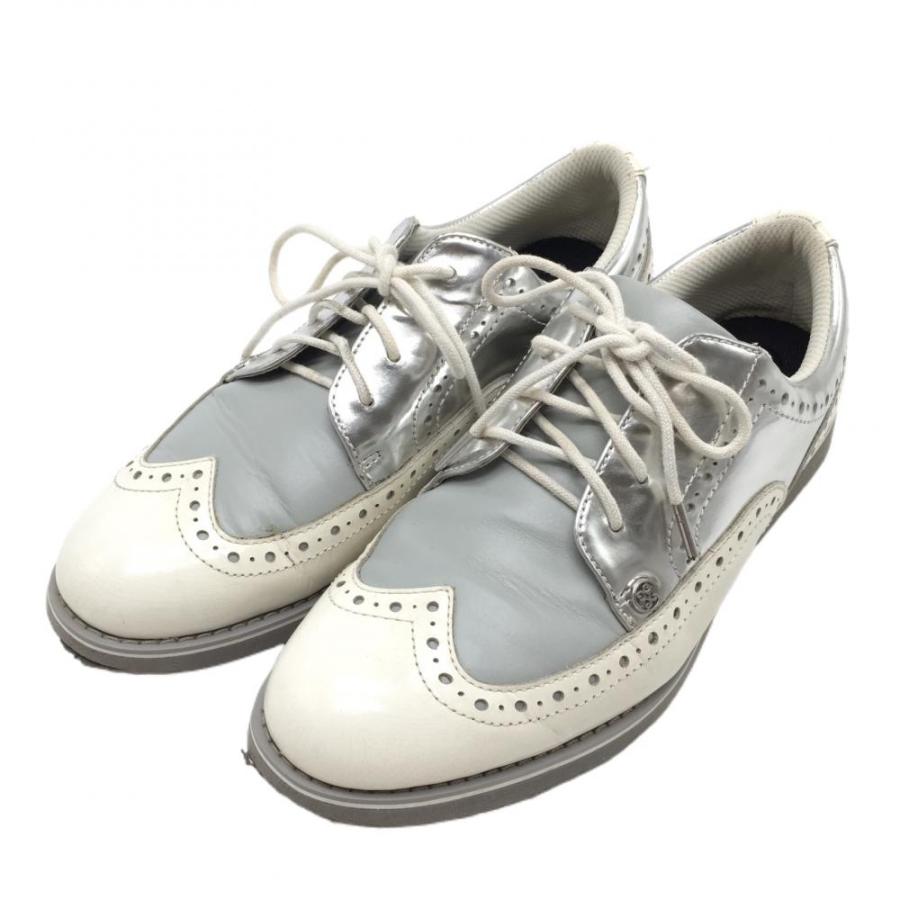 Gfore 新品未使用 6.5 ジーフォア ゴルフシューズ 白×シルバー スパイクレス SW171562BG
