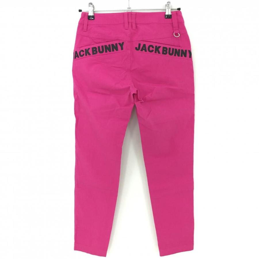 新品未使用　JACK BUNNY　バイアスロゴ ストレッチパンツ　1　ピンク系 Jack Bunny!!（ジャックバニー） パンツ ピンク×黒 バックロゴ