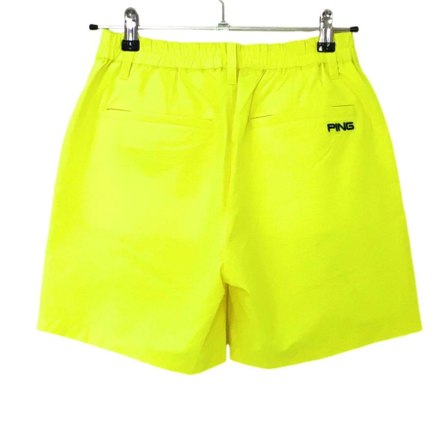 TFW49 ショートパンツ M ゴルフ ペチコート一体型 ブラック 蛍光イエロー PING（ピン） ショートパンツ 蛍光イエロー×黒 サッカー生地