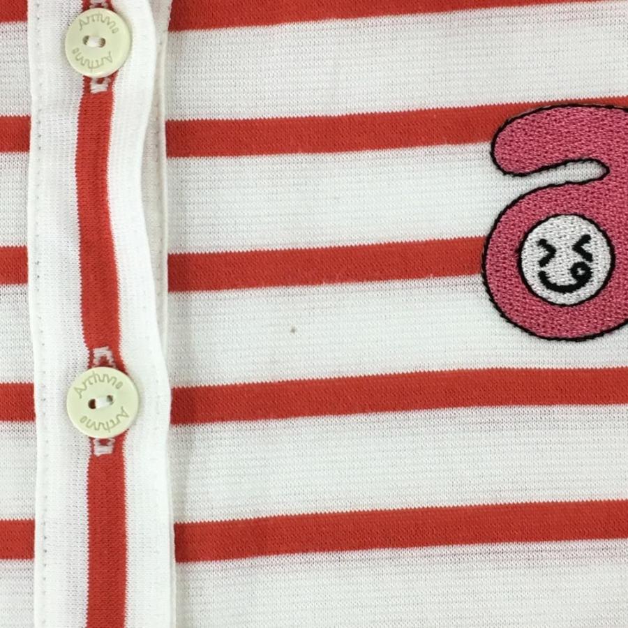 archivio（アルチビオ） 半袖ポロシャツ レッド×白 ボーダー