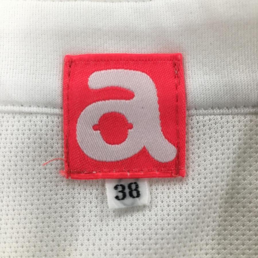 archivio ゴルフノースリーブ ホワイト 38 archivio（アルチビオ） ノースリーブポロシャツ 白 ロゴビーズ 前