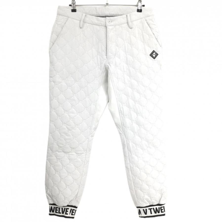 ヴィトゥエルヴ 中綿ジョガーパンツ 白 ロゴ地模様 メンズ XL ゴルフ  