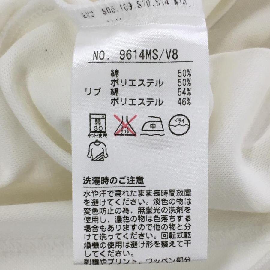 and per se（アンパスィ） 半袖ポロシャツ 白×ネイビー 一部ドット