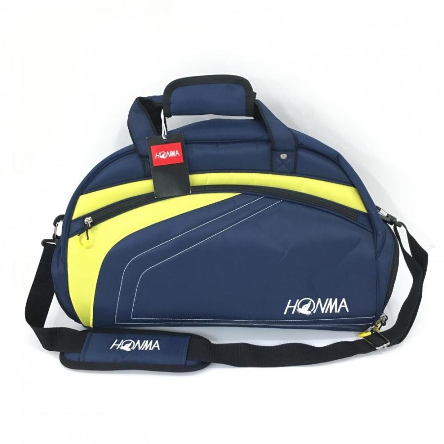 新品】ホンマ ビッグ2WAYボストンバッグ ネイビー×イエロー シューズ 