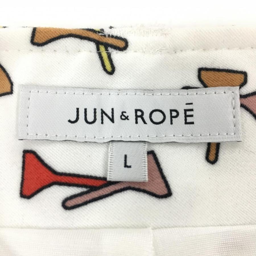 JUN&ROPE'（ジュンアンドロペ） スカート 白×マルチカラー 総柄 内側