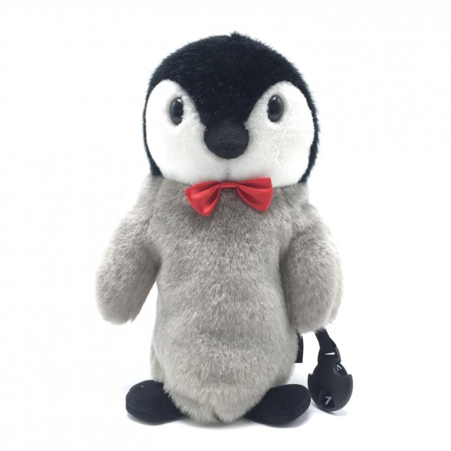 超美品】マンシングウェア ヘッドカバーUT用 グレー×黒 ペンギン