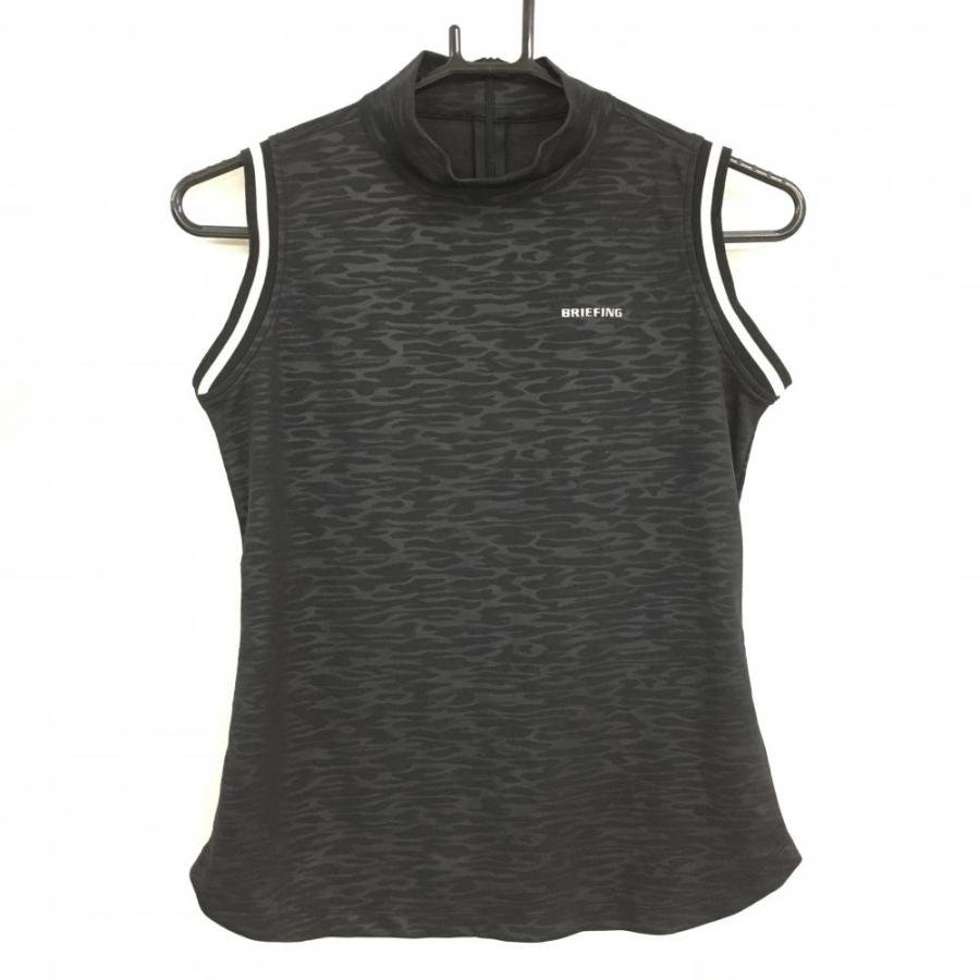 サイズ：L BRIEFING GOLF ブリーフィング  ハイネックノースリーブシャツ  グレー系 [240101436695] ゴルフウェア レディース ストスト BRIEFING GOLF ブリーフィング ノースリーブハイネックシャツ 黒