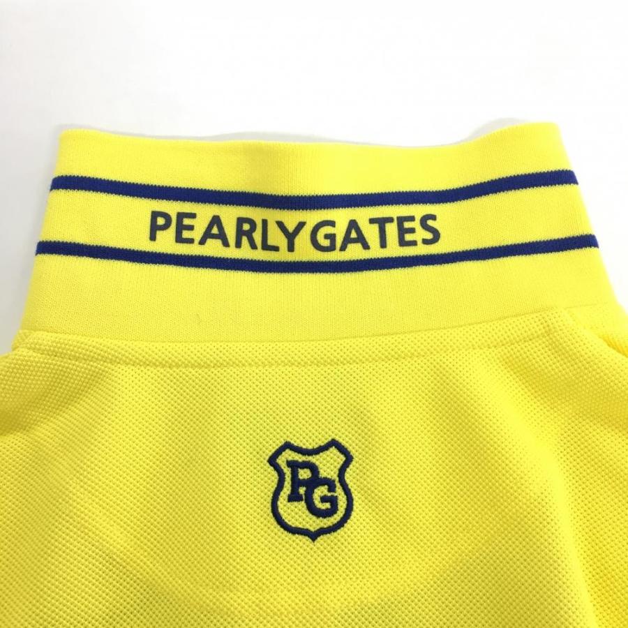 PEARLY GATES（パーリーゲイツ） 半袖ポロシャツ イエロー×ブルー 襟裏