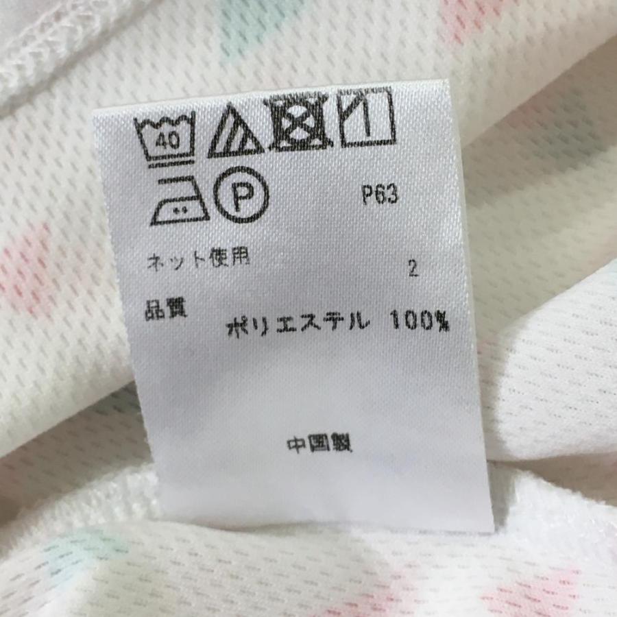 23区GOLF 23区ゴルフ 半袖ポロシャツ 白×ピンクレッド 三角形総柄 胸