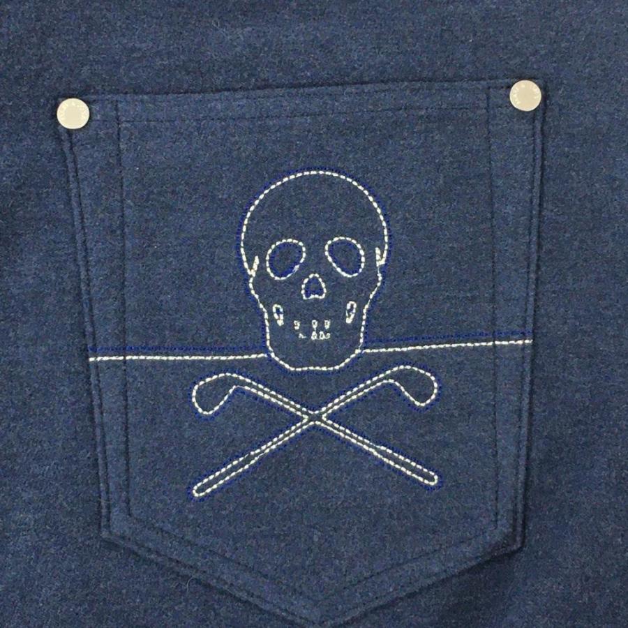 ☆特価☆【美品】マークアンドロナ パンツ ネイビー スカル刺しゅう