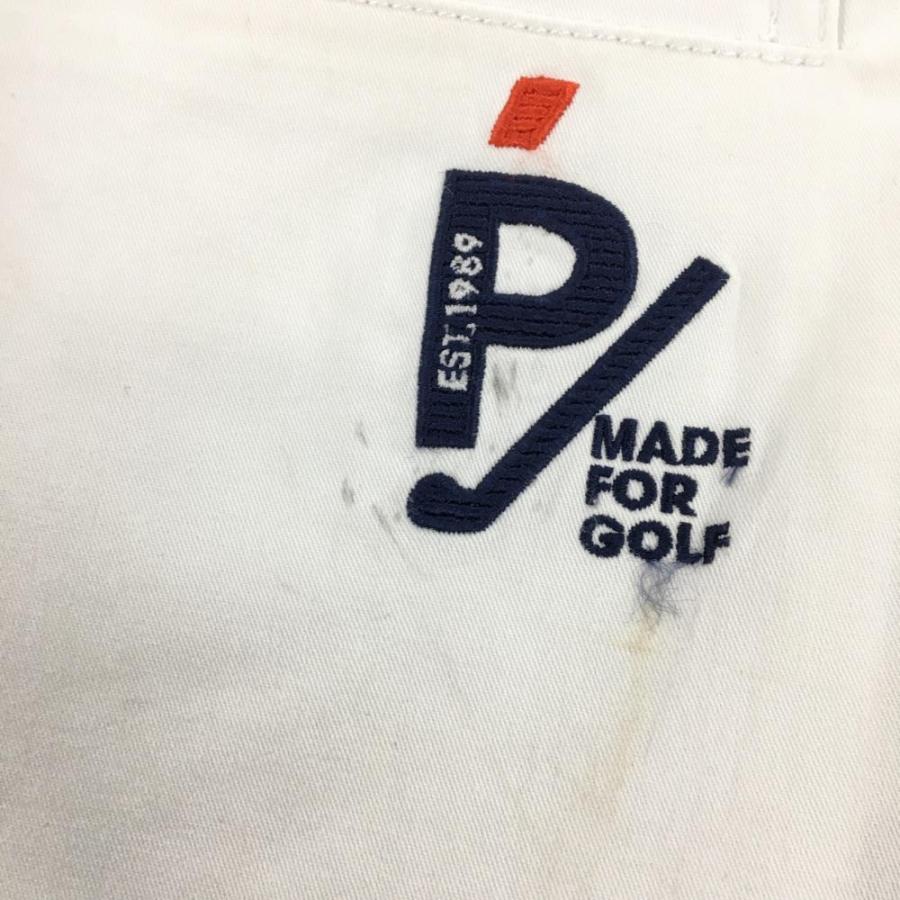 PEARLY GATES（パーリーゲイツ） パンツ 白 ロゴネイビー ストレッチ