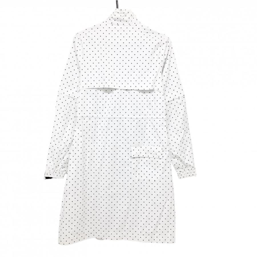 adidas（アディダス） 2WAYレインワンピース 白×ネイビー ドット 裏地