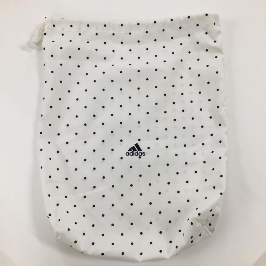 adidas（アディダス） 2WAYレインワンピース 白×ネイビー ドット 裏地