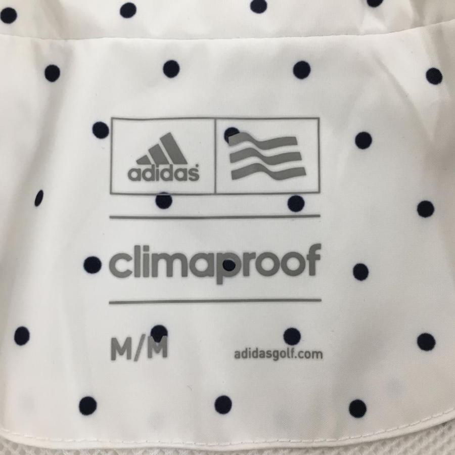 adidas（アディダス） 2WAYレインワンピース 白×ネイビー ドット 裏地