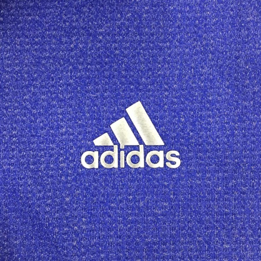 adidas（アディダス） 半袖ポロシャツ パープルブルー 織生地 ロゴ