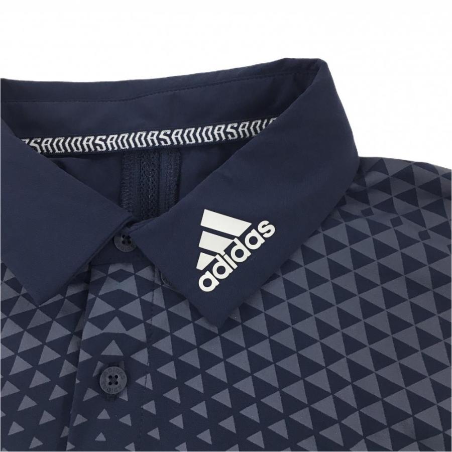 adidas（アディダス） 半袖ポロシャツ ネイビー 肩総柄 UPF50 