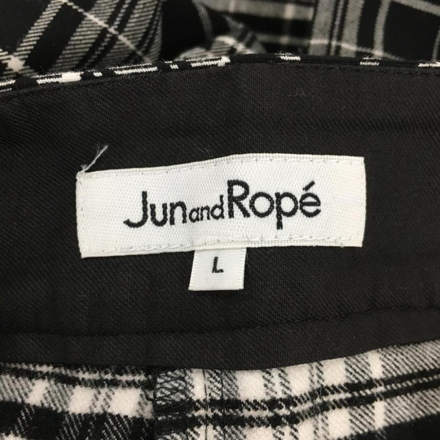 JUN&ROPE'（ジュンアンドロペ） スカート 黒×白 チェック柄 内側