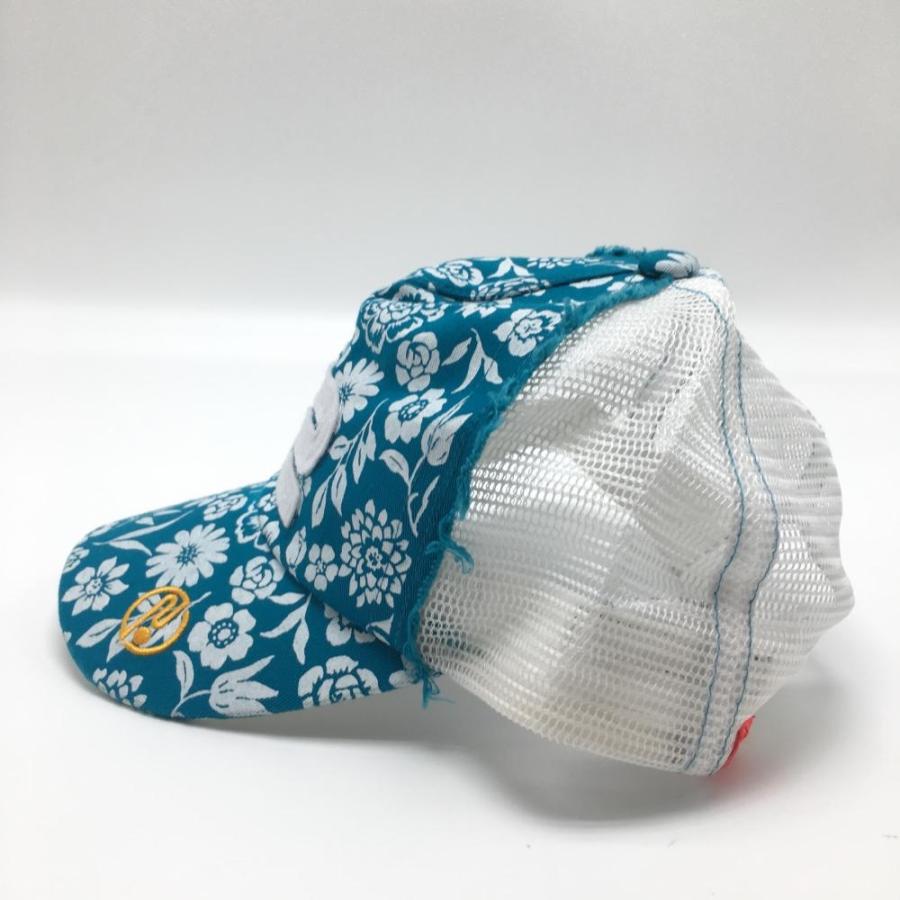 Rosasen（ロサーセン） メッシュキャップ ブルー×白 花柄 40 ゴルフ