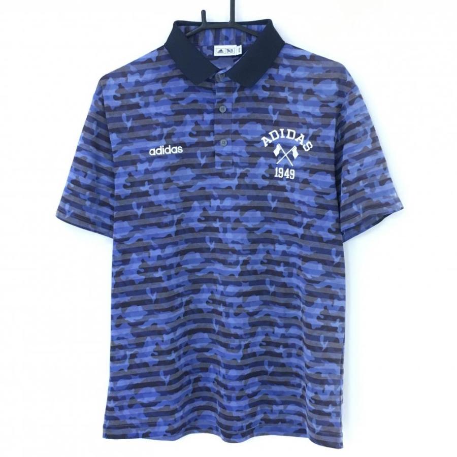 adidas（アディダス） 半袖ポロシャツ ブルー×ブラウン 迷彩 カモフラ