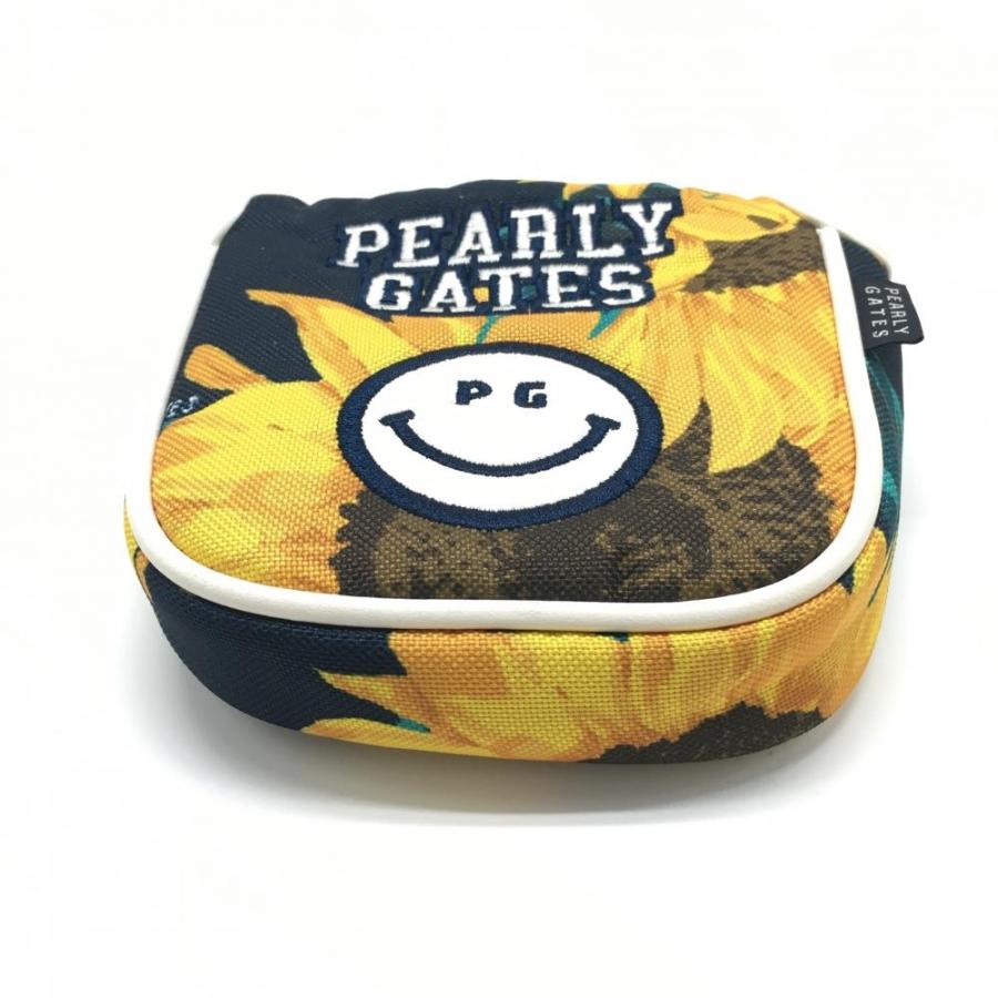 パーリーゲイツ パターカバー イエロー×ネイビー ひまわり ニコちゃん  