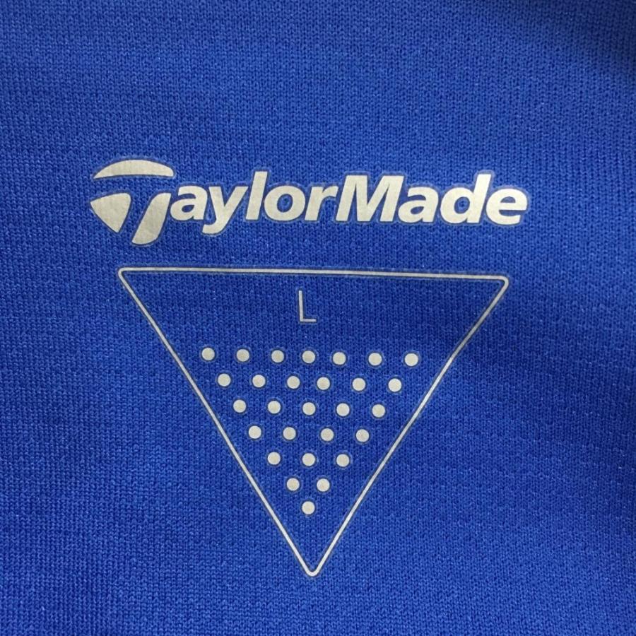 TaylorMade テーラーメイド 半袖ポロシャツ ブルー×ネイビー 織 TaylorMade テーラーメイド 半袖ポロシャツ ブルー×ネイビー 織