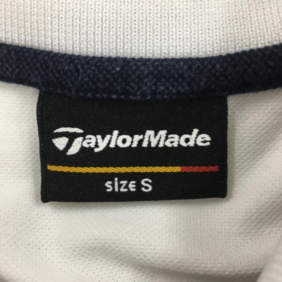 TaylorMade（テーラーメイド） 半袖ポロシャツ 白×ネイビー ロゴ