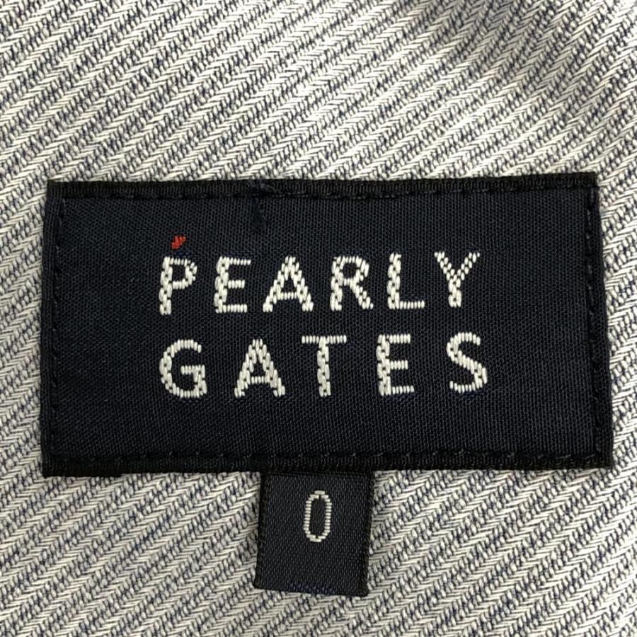 PEARLY GATES（パーリーゲイツ） スカート ネイビー×白 裾花柄 ライン 