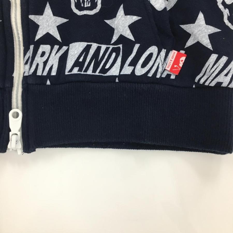 MARK&LONA マークアンドロナ ジップパーカー ネイビー×白 総柄 MARK&LONA マークアンドロナ ジップパーカー ネイビー×白 総柄