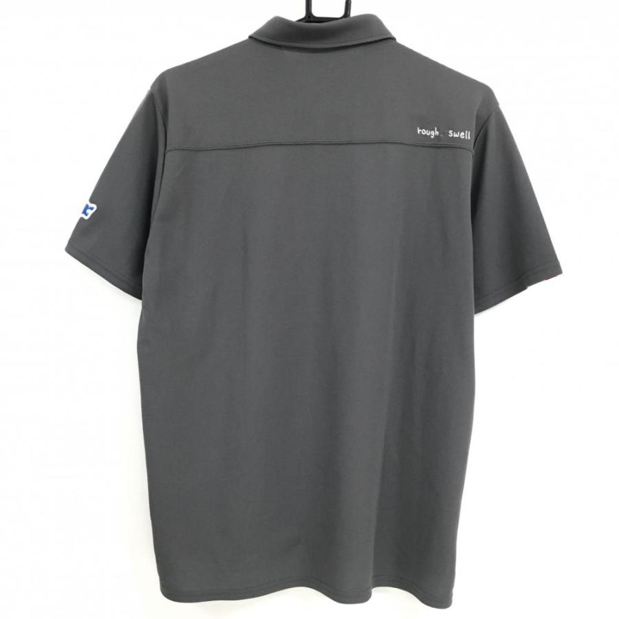 美品】ラフアンドスウェル 半袖ポロシャツ グレー スカル刺しゅう  