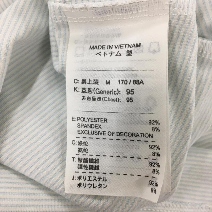 NIKE ナイキ 半袖ハイネックシャツ 白×ライトブルー 細ボーダー NIKE ナイキ 半袖ハイネックシャツ 白×ライトブルー 細ボーダー