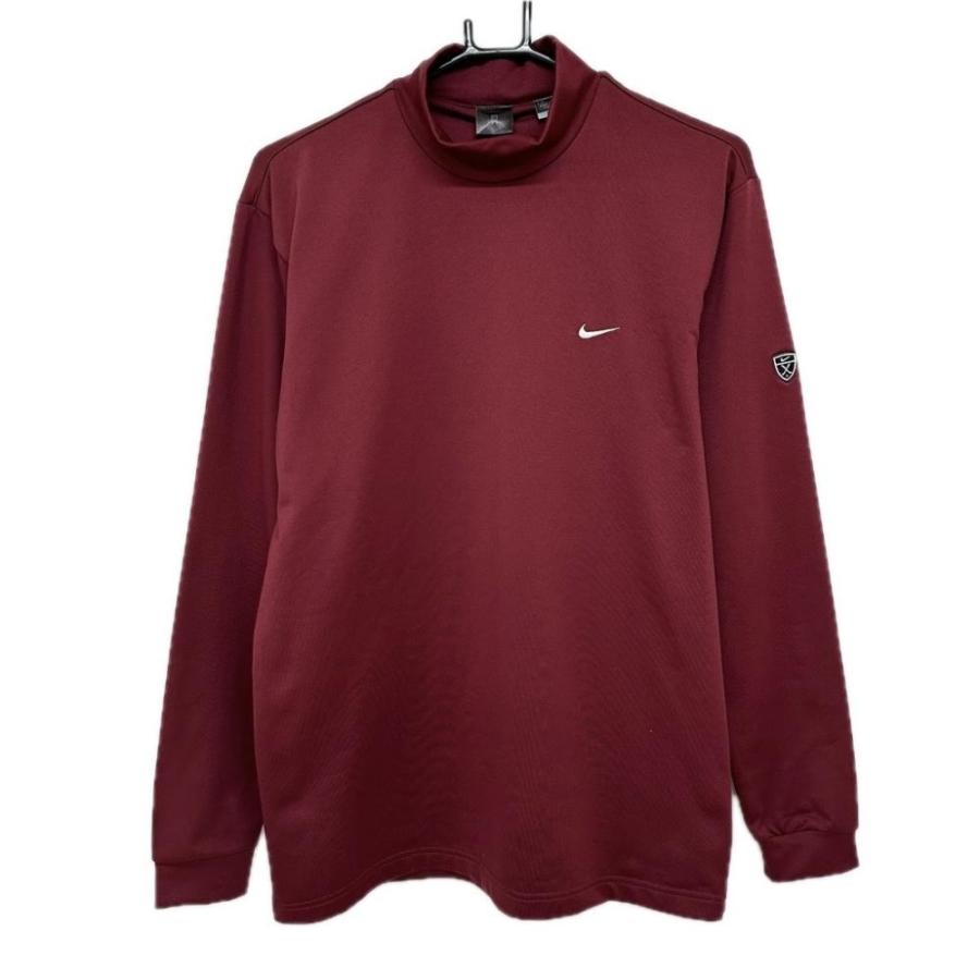 超美品】ナイキ 長袖ハイネックシャツ ボルドー タイガーウッズ DRI