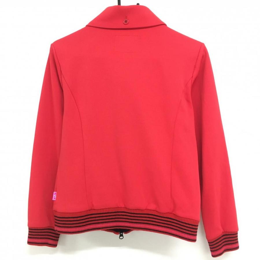 ビバハート 襟付きジャケット レッド×黒 裏起毛 ハート刺しゅう