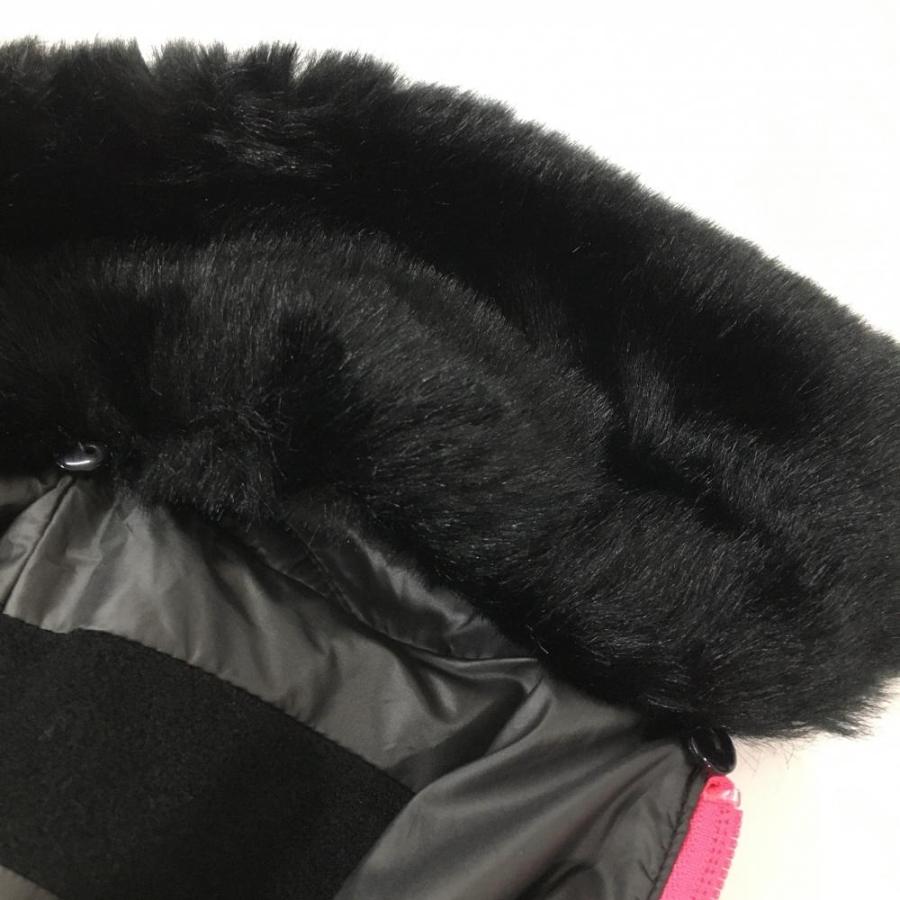 VIVA HEART（ビバハート） 中綿ノースリーブワンピース 黒×ピンク 裏微