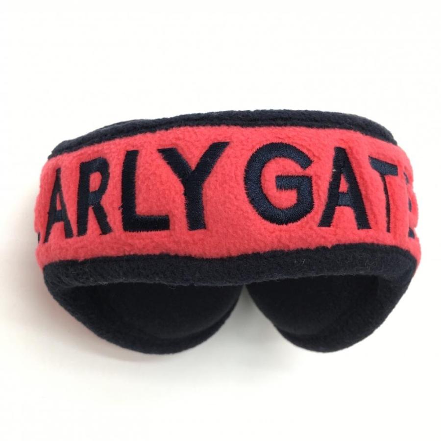 超美品】パーリーゲイツ フリースイヤーマフ 耳当て ピンク×ネイビー