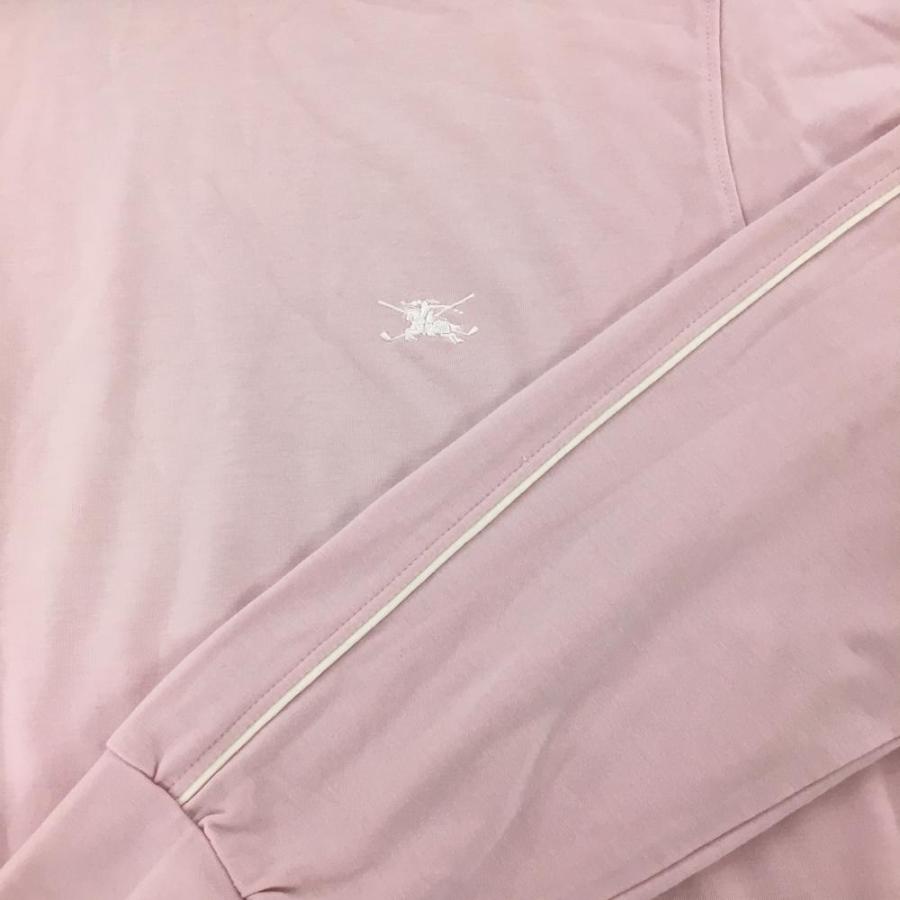 BURBERRY バーバリーゴルフ 長袖ハイネックシャツ ピンク 袖白 BURBERRY バーバリーゴルフ 長袖ハイネックシャツ ピンク 袖白