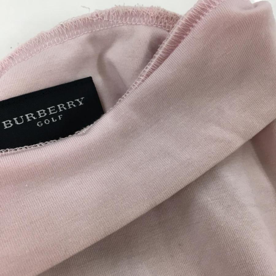 BURBERRY バーバリーゴルフ 長袖ハイネックシャツ ピンク 袖白 BURBERRY バーバリーゴルフ 長袖ハイネックシャツ ピンク 袖白