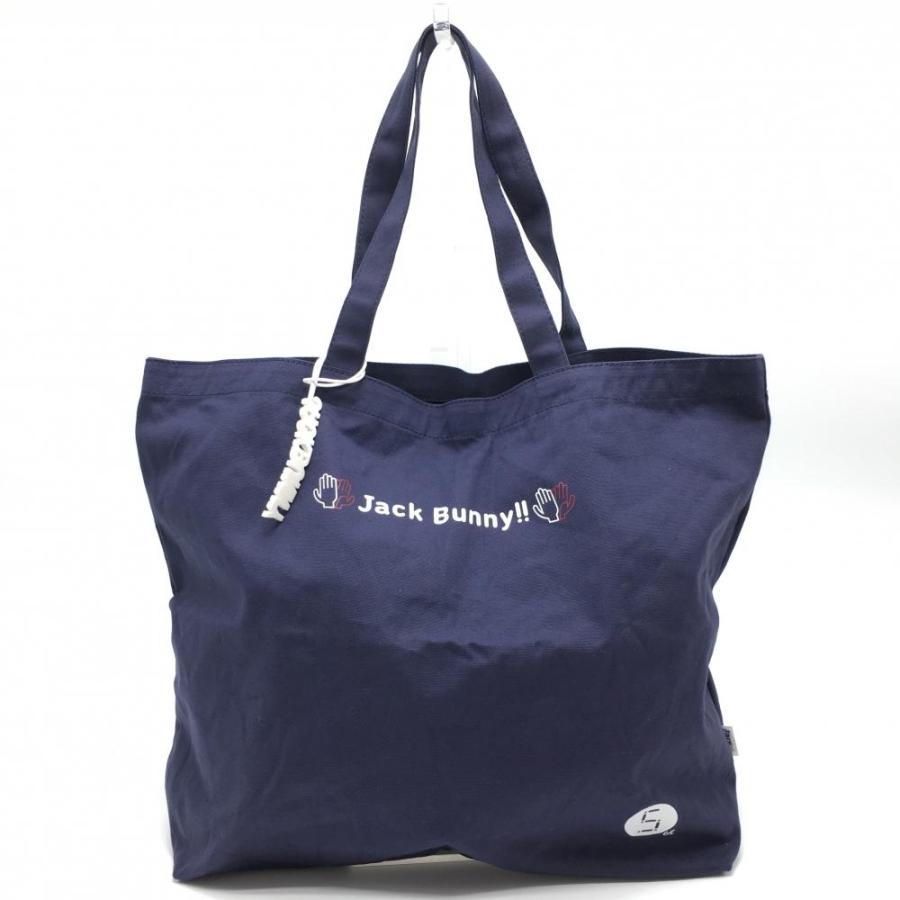 Jack Bunny!!（ジャックバニー） エコトートバッグ ネイビー×白 ロゴ