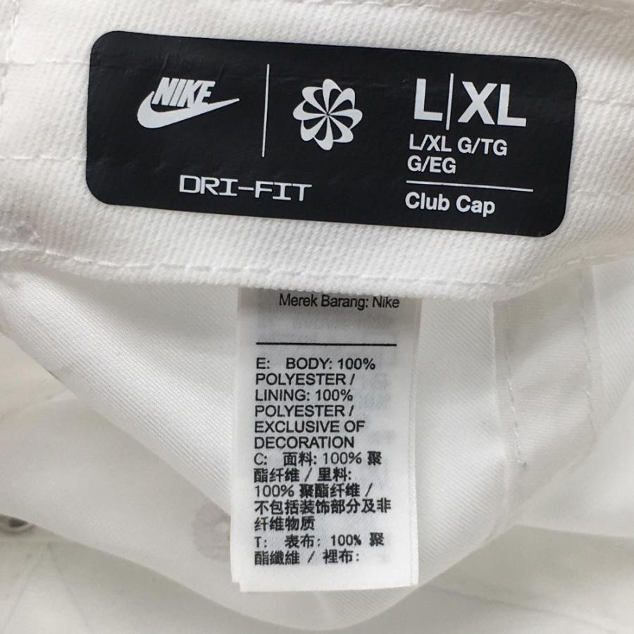 NIKE（ナイキ） キャップ 白 ロゴシルバー DRI FIT L/XL ゴルフウェア