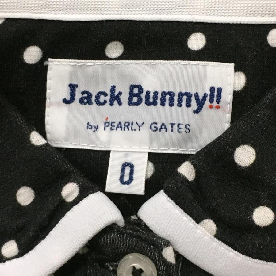 【新品タグ付】ジャックバニー　レディース　半袖　ポロシャツ　S サイズ0 白 Jack Bunny!! ジャックバニー 半袖ポロシャツ 黒×白ドット