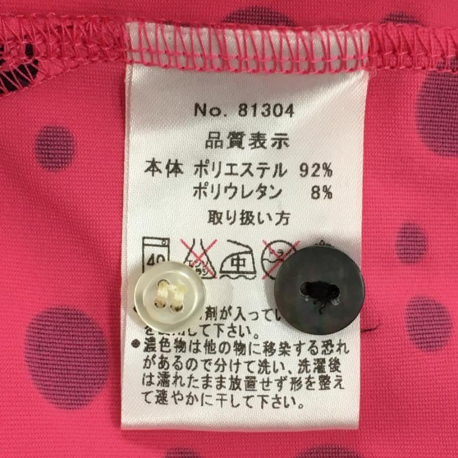 マイノリティコレクション　ゴルフウェア マイノリティ コレクション 半袖ポロシャツ ピンク×黒 ドット ボタン