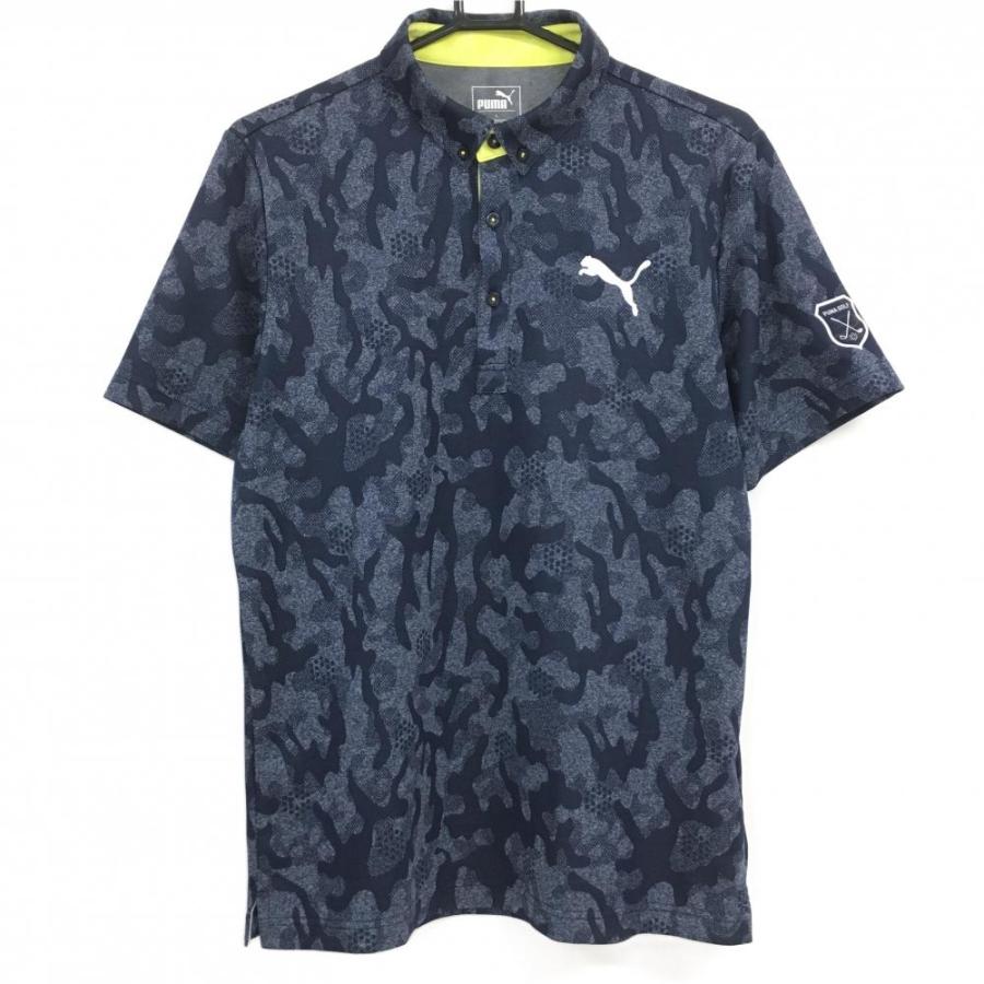 PUMA（プーマ） 半袖ポロシャツ ネイビー カモフラ 迷彩 メンズ L 