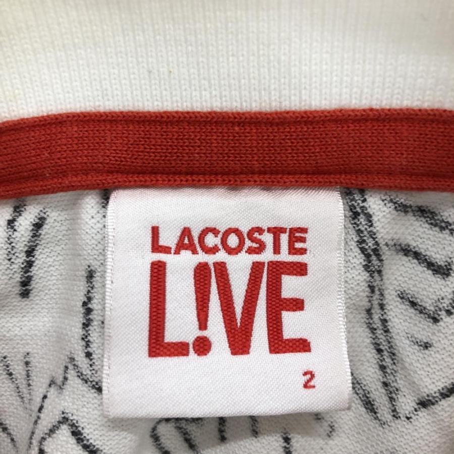 LACOSTE（ラコステ） ラコステライブ 半袖ポロシャツ 白×黒 総柄