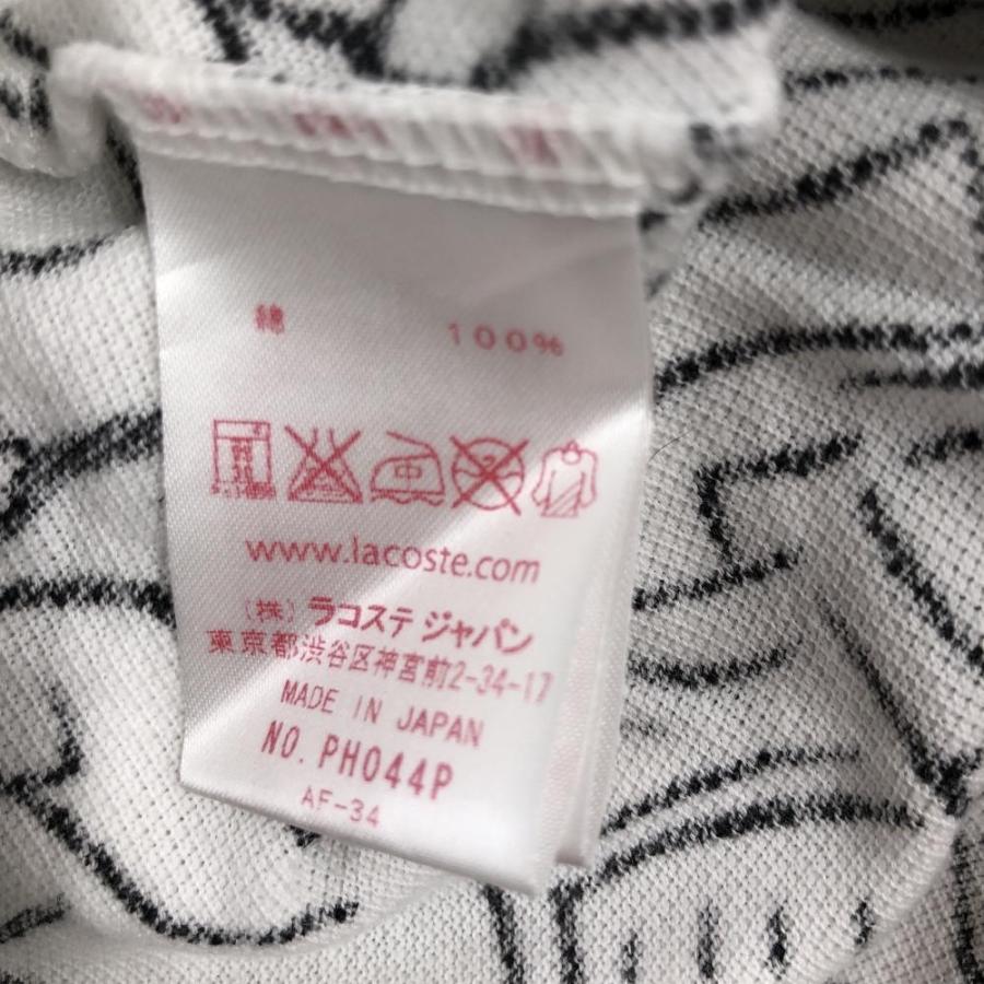 LACOSTE（ラコステ） ラコステライブ 半袖ポロシャツ 白×黒 総柄