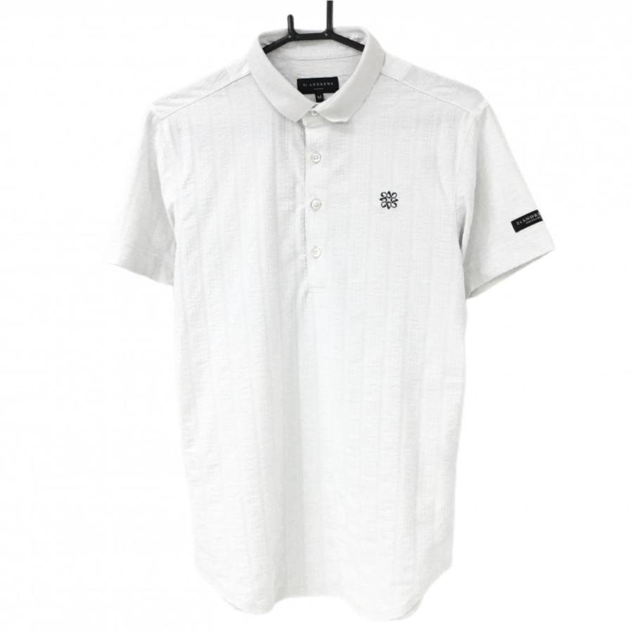 ほぼ新品St ANDREWS セントアンドリュース ゴルフ ポロシャツ 白L St ANDREWS セントアンドリュース 半袖ポロシャツ 白 サッカー生地