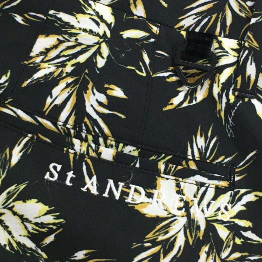 St ANDREWS セントアンドリュース ハーフパンツ 黒×イエロー×白 花柄