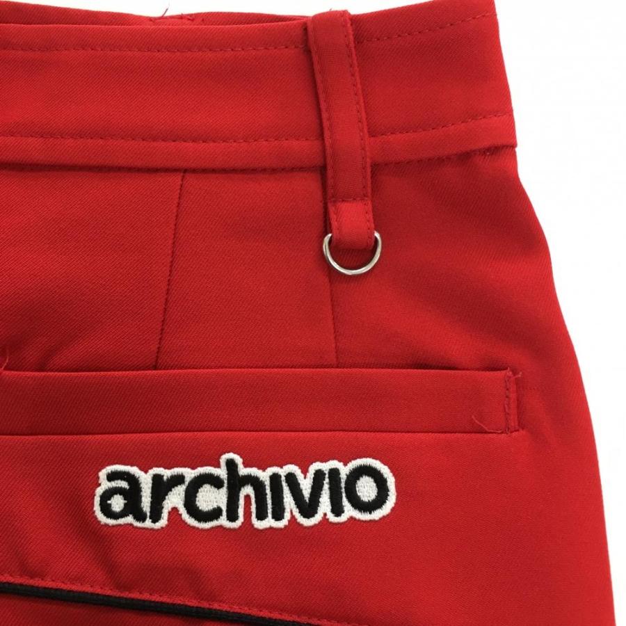 archivio（アルチビオ） スカート レッド×黒 後ろプリーツ 裏地付