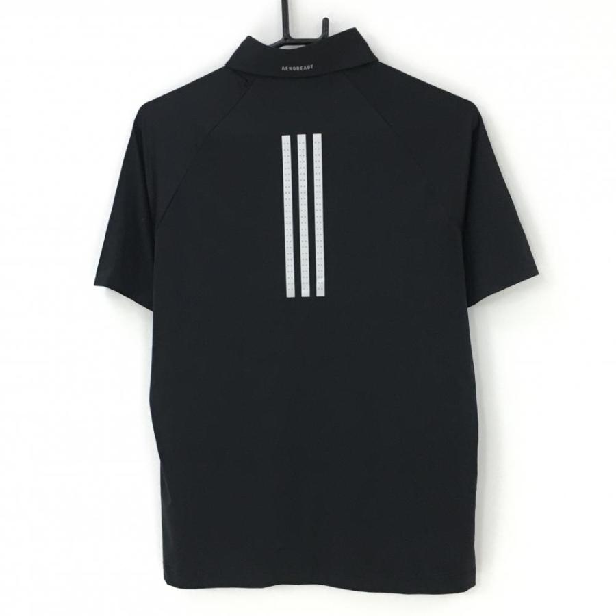 adidas（アディダス） 半袖ポロシャツ 黒 背面一部メッシュ スナップ