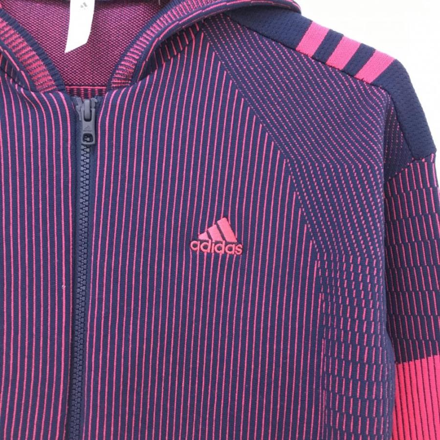 adidas アディダス ニットジップパーカー ネイビー×ピンク adidas アディダス ニットジップパーカー ネイビー×ピンク
